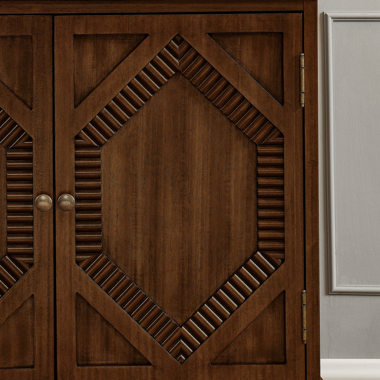 33.6' Retro Wooden Sideboard Buffet Cabinet with Storage