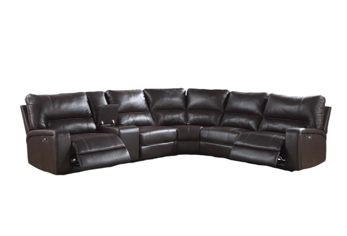 Saul - Power Recliner Sectional Sofa With USB Port Cupholder Console by Couch.com