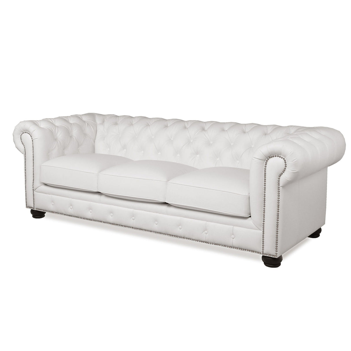 Traditional Tufted Leather Chesterfield Nailhead Sofa by Couch.com