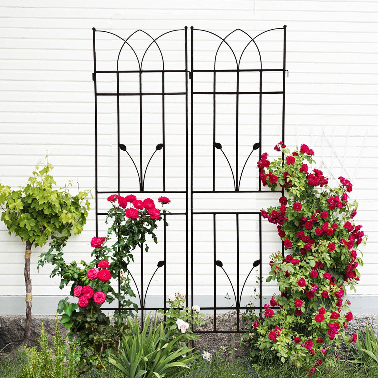 Metal Garden Trellis Rustproof For Climbing Plants Outdoor Flower Support by Couch.com