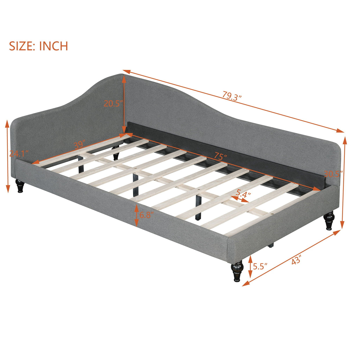 Modern L Shaped Daybed With Legs