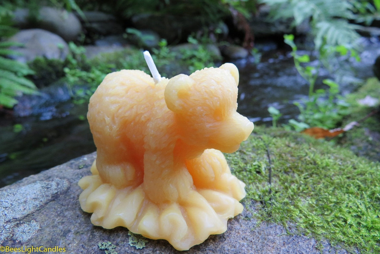Baby Bear Cub Beeswax Candle