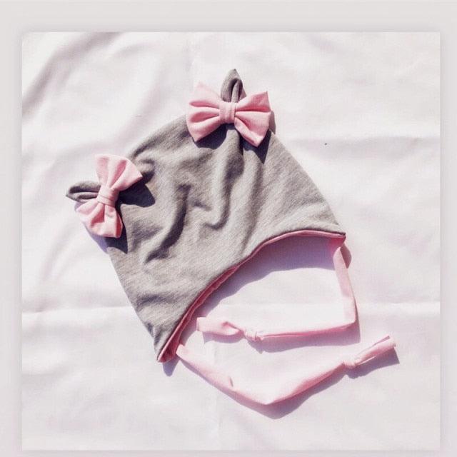 Baby Cotton Hat Autumn Winter Children Scarf Hat Sets Bowknot Ear Baby Girl Boy Warm Beanies Cap Neck Warmer Scarf Fleece Balaclava Hood Ski Mask Cold Weather Face Mask Neck Warmer Winter Nose Warmer