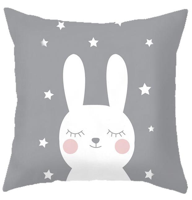 Baby Cushion Whale Print Kids Decoration Cute Rabbit Bear Eyelashes Love Decorative Bunny Pillow Case Cute Animal Little White Rabbits Pillows For Home 45x45CM