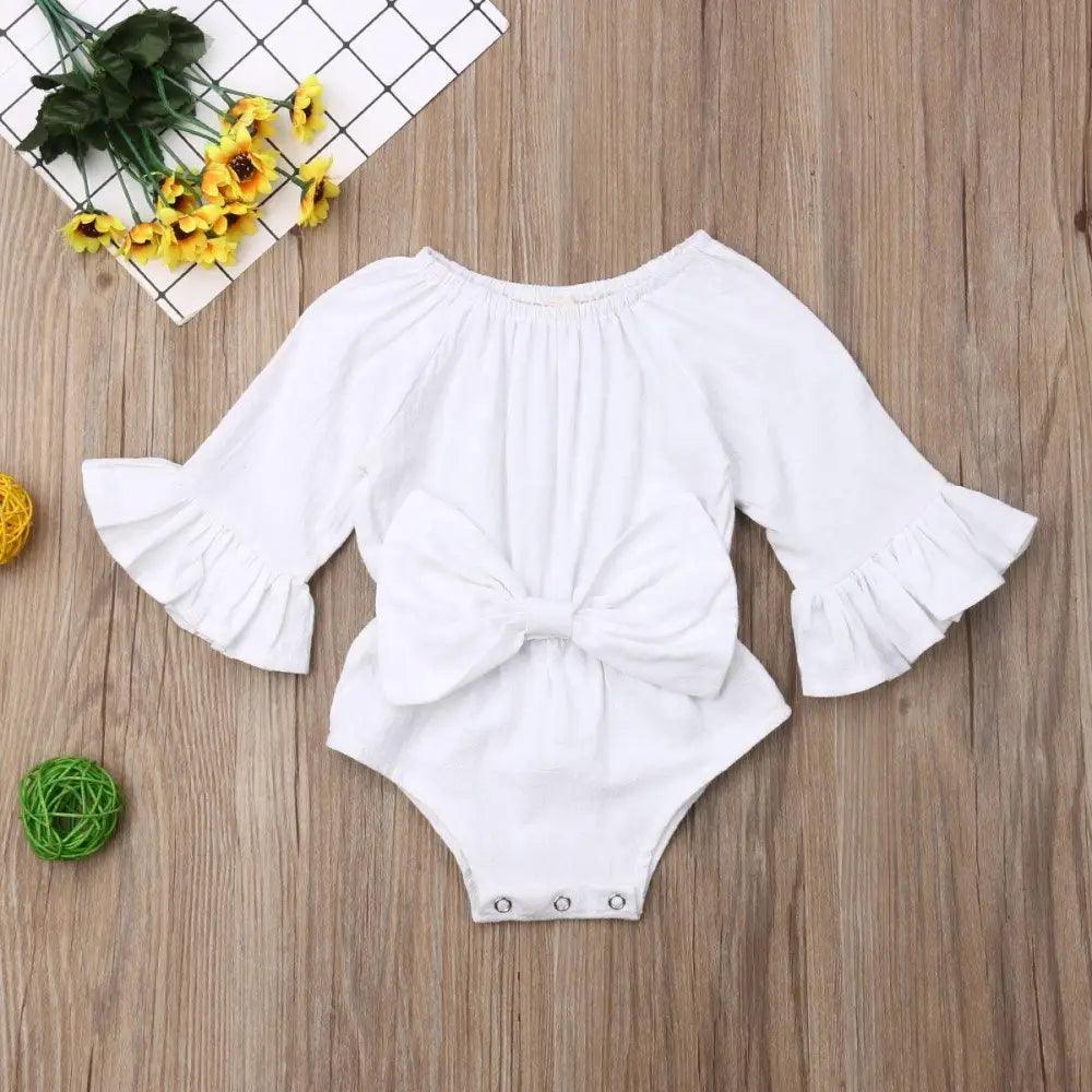 Baby Girl Ruffled Solid Color Sleeveless Backless Romper Jumpsuit Comfy Outfit Excellent Gift For Your Baby Girl