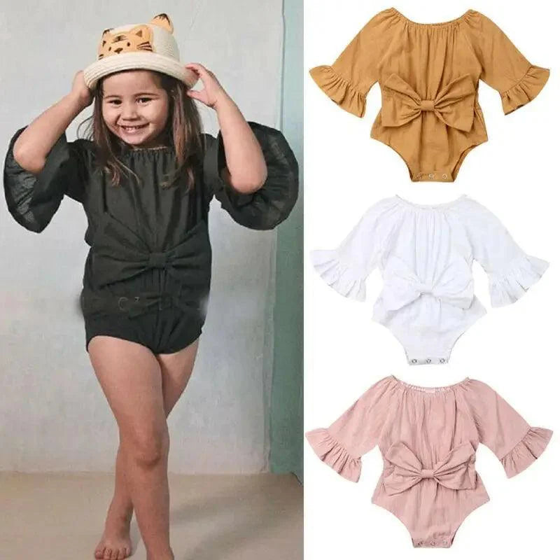 Baby Girl Ruffled Solid Color Sleeveless Backless Romper Jumpsuit Comfy Outfit Excellent Gift For Your Baby Girl