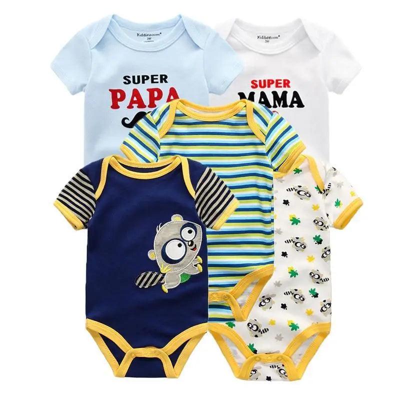 Baby Rompers Short Sleeve 100% Cotton Overalls Newborn Comfortable Clothes Super Soft Stretchable