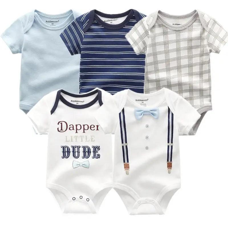 Baby Rompers Short Sleeve 100% Cotton Overalls Newborn Comfortable Clothes Super Soft Stretchable