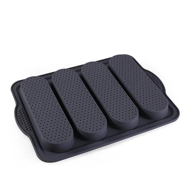 Baking Mold Food Grade 4 Grids Baguettes Silicone Mould Tray Anti-scalding Non-stick Bread Cake Molds Kitchen Tool Accessories Mold For Bread Baking Loaves Bake Mold Loaf Muffin Pan Kitchen Baking Tools