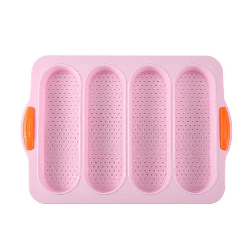 Baking Mold Food Grade 4 Grids Baguettes Silicone Mould Tray Anti-scalding Non-stick Bread Cake Molds Kitchen Tool Accessories Mold For Bread Baking Loaves Bake Mold Loaf Muffin Pan Kitchen Baking Tools
