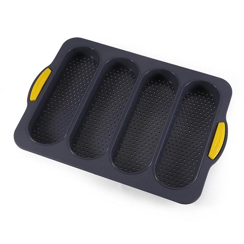 Baking Mold Food Grade 4 Grids Baguettes Silicone Mould Tray Anti-scalding Non-stick Bread Cake Molds Kitchen Tool Accessories Mold For Bread Baking Loaves Bake Mold Loaf Muffin Pan Kitchen Baking Tools
