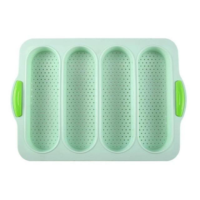 Baking Mold Food Grade 4 Grids Baguettes Silicone Mould Tray Anti-scalding Non-stick Bread Cake Molds Kitchen Tool Accessories Mold For Bread Baking Loaves Bake Mold Loaf Muffin Pan Kitchen Baking Tools