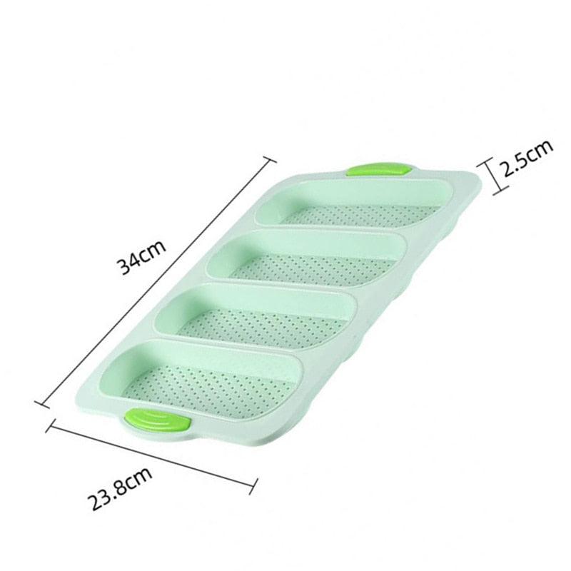 Baking Mold Food Grade 4 Grids Baguettes Silicone Mould Tray Anti-scalding Non-stick Bread Cake Molds Kitchen Tool Accessories Mold For Bread Baking Loaves Bake Mold Loaf Muffin Pan Kitchen Baking Tools