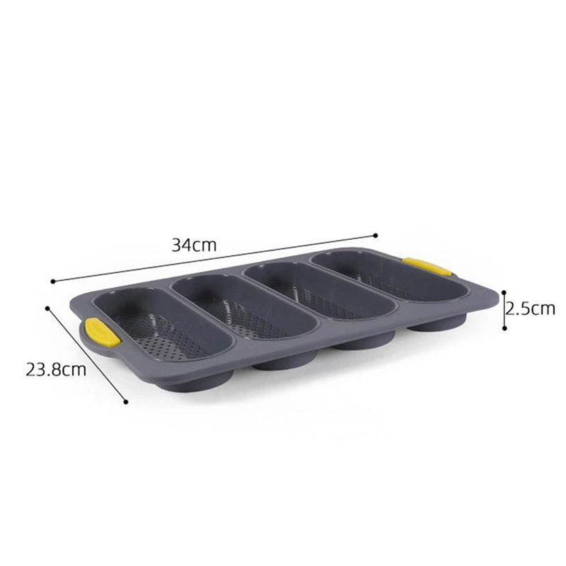 Baking Mold Food Grade 4 Grids Baguettes Silicone Mould Tray Anti-scalding Non-stick Bread Cake Molds Kitchen Tool Accessories Mold For Bread Baking Loaves Bake Mold Loaf Muffin Pan Kitchen Baking Tools