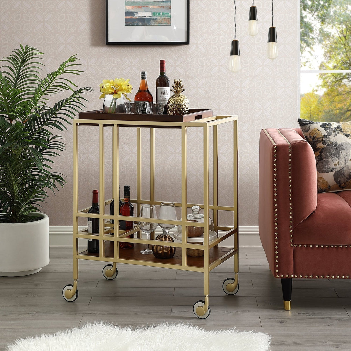Ron Bar Cart Serving Tray