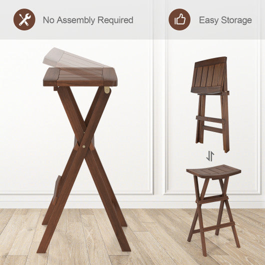 Bar Stools Set of 2 with Saddle Seat and Footrest for Kitchen Island and Balcony