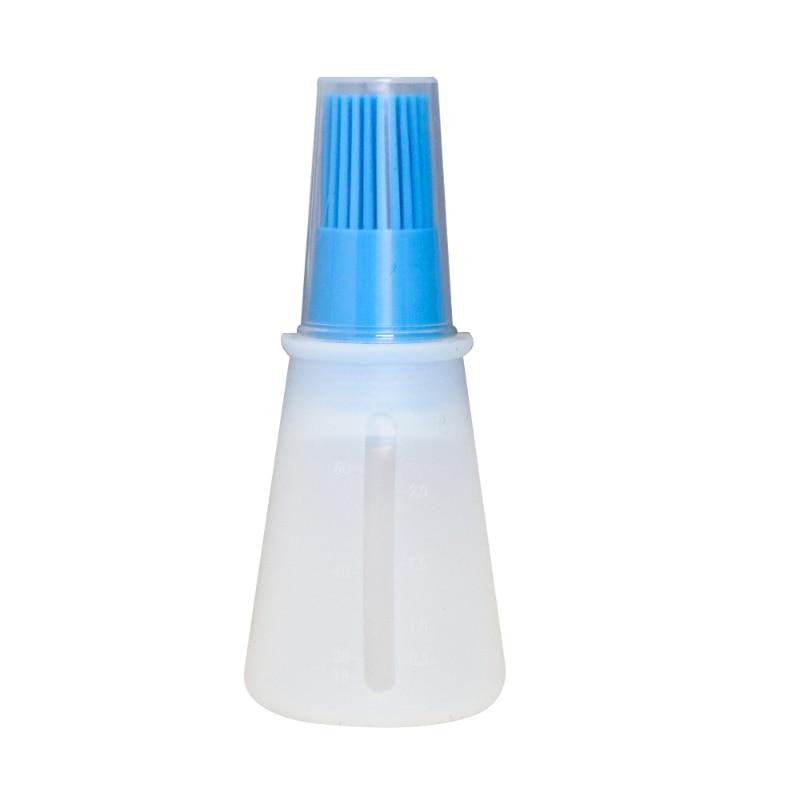 Barbecue Oil Brush Oil Dispenser with Brush High Temperature Resistant Silicone Seasoning Bottle Brush Kitchen Baking Gadgets Barbecue Oil Brush Portable Oil Brush Temperature Resistant Silicone Oil Brush
