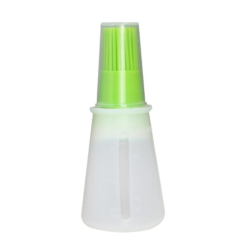 Barbecue Oil Brush Oil Dispenser with Brush High Temperature Resistant Silicone Seasoning Bottle Brush Kitchen Baking Gadgets Barbecue Oil Brush Portable Oil Brush Temperature Resistant Silicone Oil Brush