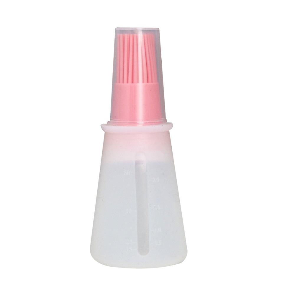 Barbecue Oil Brush Oil Dispenser with Brush High Temperature Resistant Silicone Seasoning Bottle Brush Kitchen Baking Gadgets Barbecue Oil Brush Portable Oil Brush Temperature Resistant Silicone Oil Brush