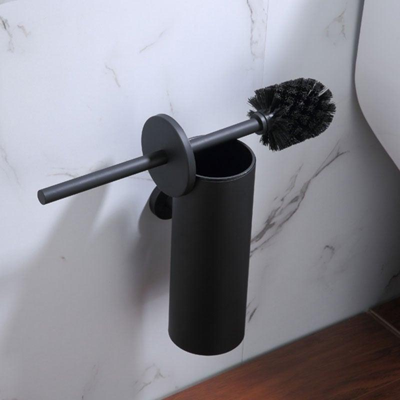 Bathroom Toilet Brush Holder Matt Black Stainless Steel Toilet Brush Wall Mounted For Bathroom Storage And Organization Toilet Bowl Brush with Stainless Steel Handle Durable Bristles Deep Cleaning Compact Bathroom Brush Save Space Good Grip