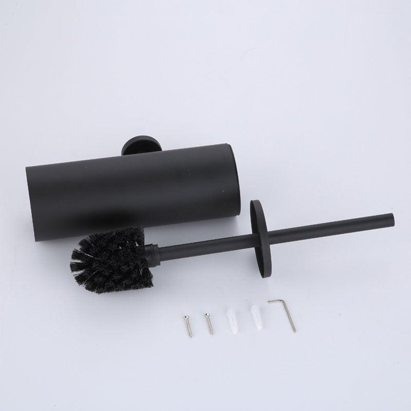 Bathroom Toilet Brush Holder Matt Black Stainless Steel Toilet Brush Wall Mounted For Bathroom Storage And Organization Toilet Bowl Brush with Stainless Steel Handle Durable Bristles Deep Cleaning Compact Bathroom Brush Save Space Good Grip