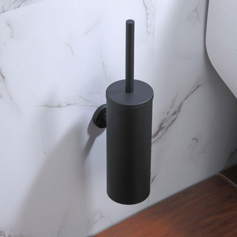 Bathroom Toilet Brush Holder Matt Black Stainless Steel Toilet Brush Wall Mounted For Bathroom Storage And Organization Toilet Bowl Brush with Stainless Steel Handle Durable Bristles Deep Cleaning Compact Bathroom Brush Save Space Good Grip
