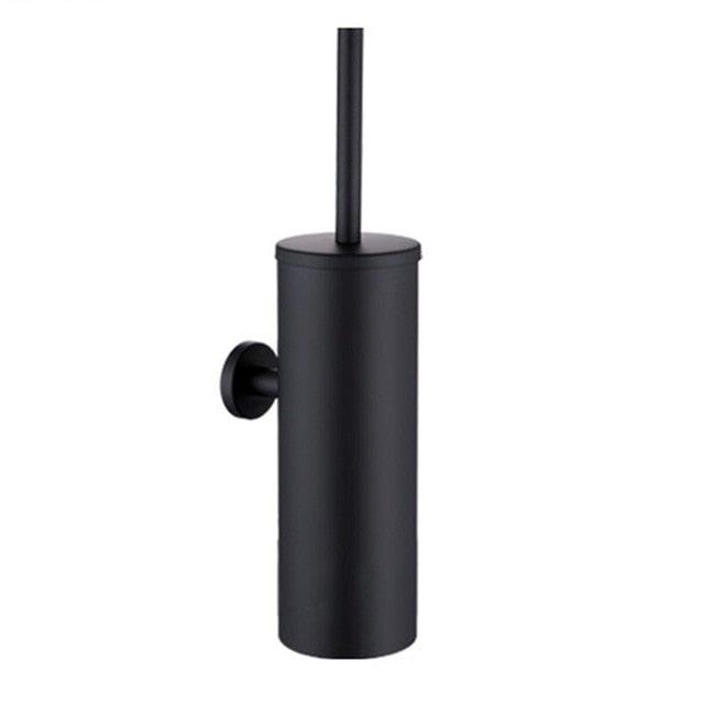 Bathroom Toilet Brush Holder Matt Black Stainless Steel Toilet Brush Wall Mounted For Bathroom Storage And Organization Toilet Bowl Brush with Stainless Steel Handle Durable Bristles Deep Cleaning Compact Bathroom Brush Save Space Good Grip