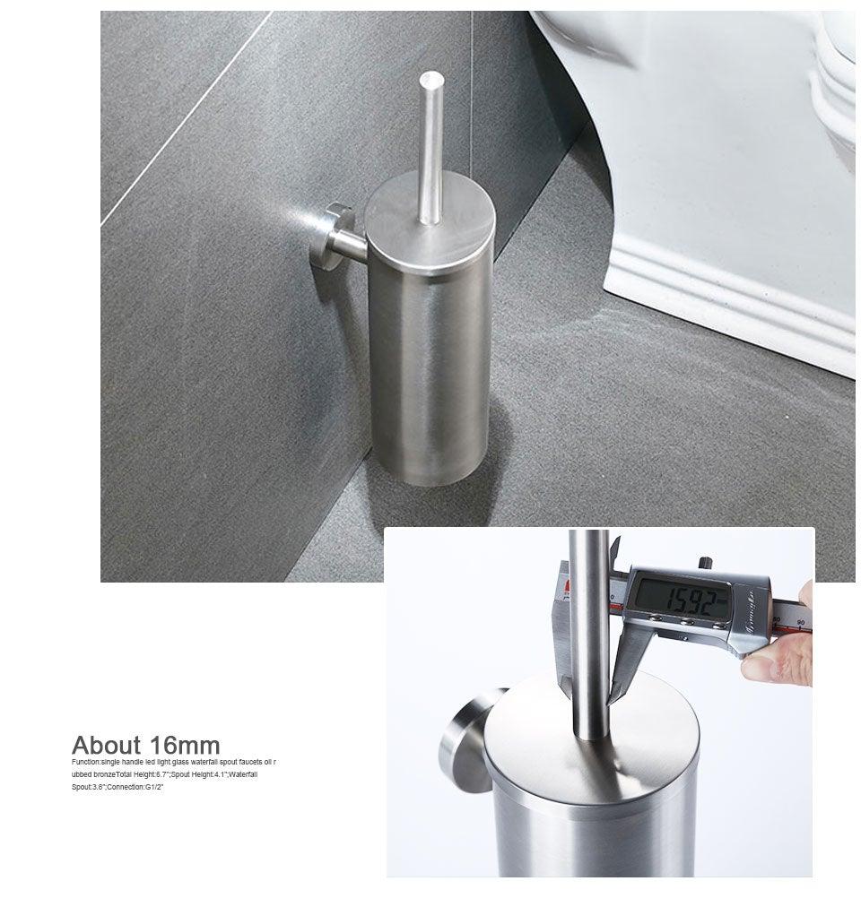 Bathroom Toilet Brush Holder Matt Black Stainless Steel Toilet Brush Wall Mounted For Bathroom Storage And Organization Toilet Bowl Brush with Stainless Steel Handle Durable Bristles Deep Cleaning Compact Bathroom Brush Save Space Good Grip