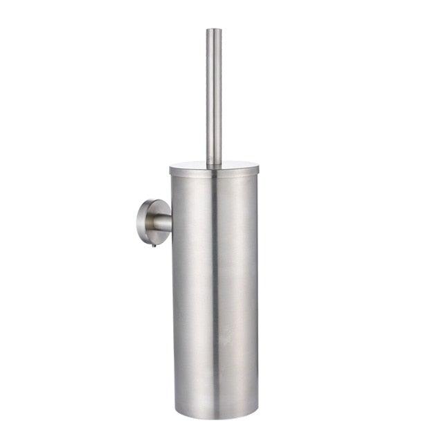 Bathroom Toilet Brush Holder Matt Black Stainless Steel Toilet Brush Wall Mounted For Bathroom Storage And Organization Toilet Bowl Brush with Stainless Steel Handle Durable Bristles Deep Cleaning Compact Bathroom Brush Save Space Good Grip