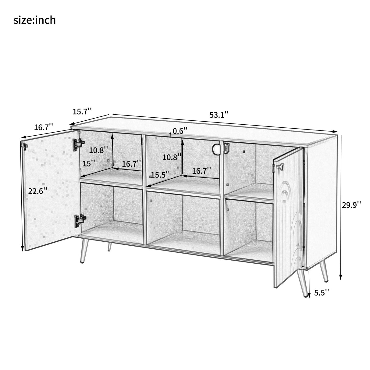 Modern TV Stand With Adjustable Shelf, Handles And Anti-Tip Device by Couch.com