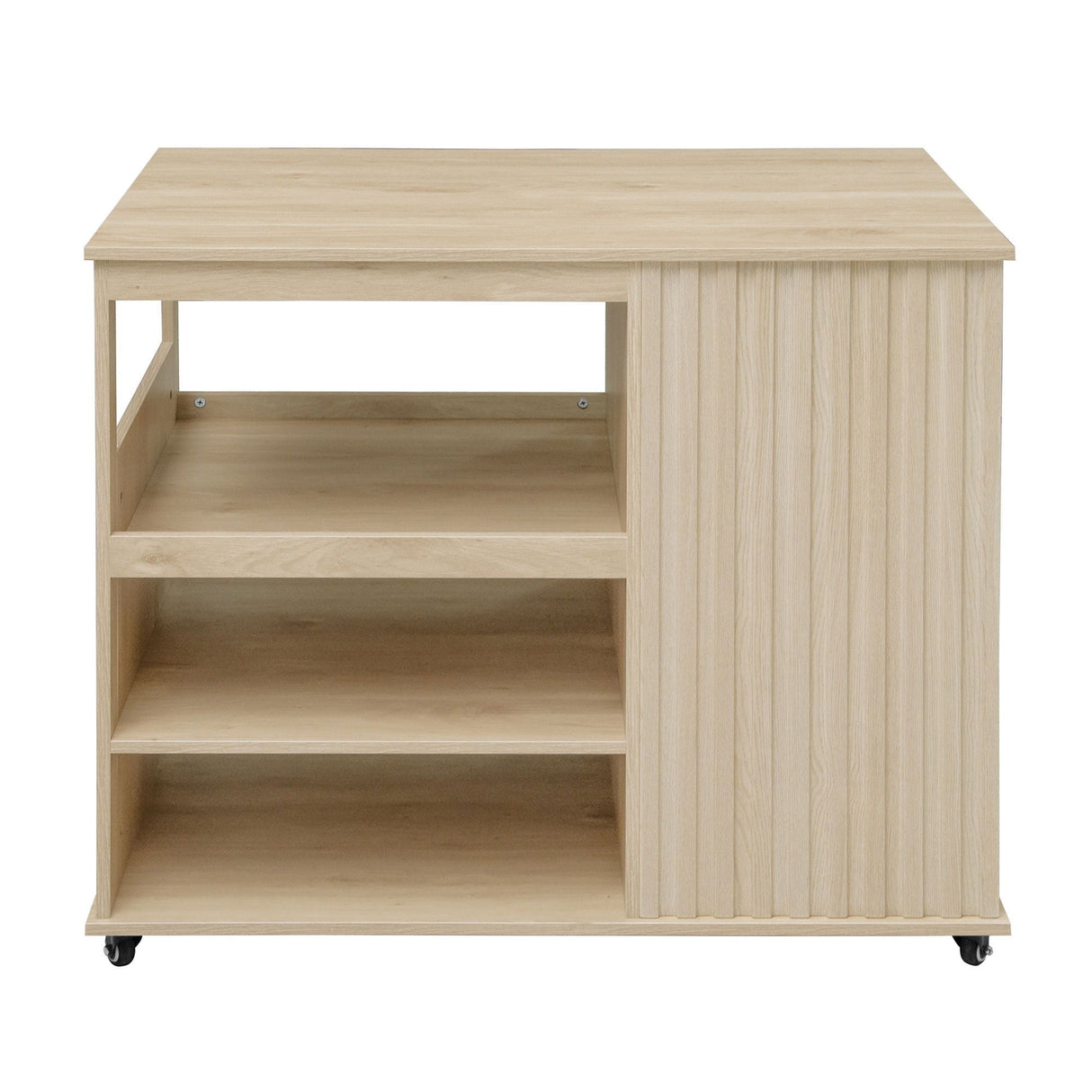 Kitchen Island Cart, Rolling Serving Utility Trolley Cart Modern Kitchen Island With Storage Drawer Wine Rack Lockable Casters, Kitchen Cart For Kitchen, Dining Room, Bar Living Room - Natural by Couch.com