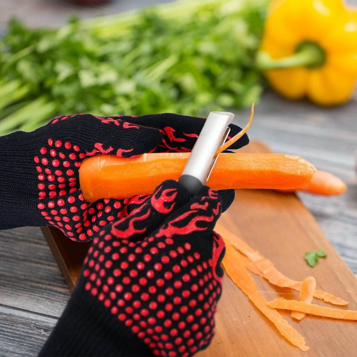 BBQ Gloves 1472°F Heat Resistant Grill Gloves Anti-slip