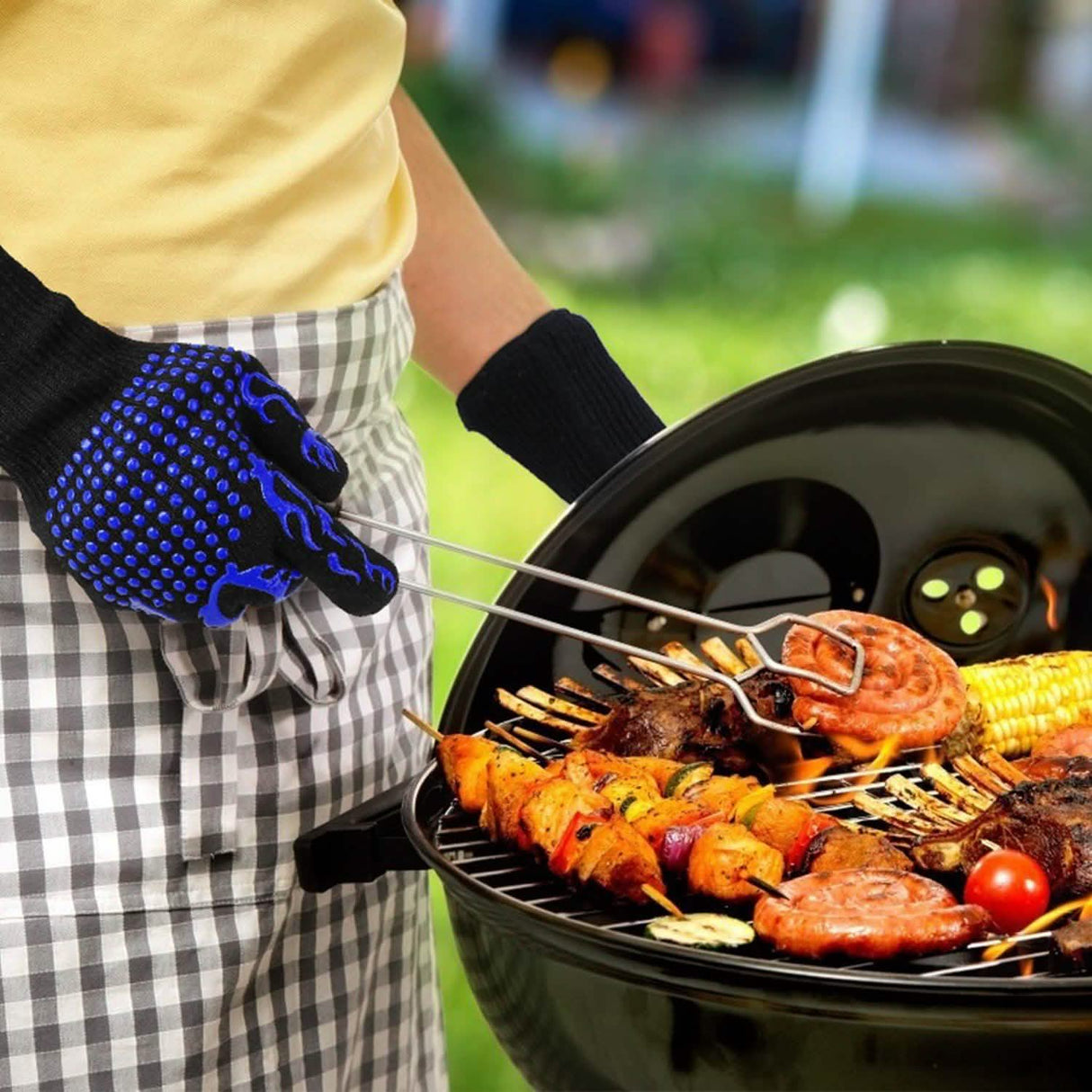 BBQ Gloves 1472°F Heat Resistant Grill Gloves Anti-slip