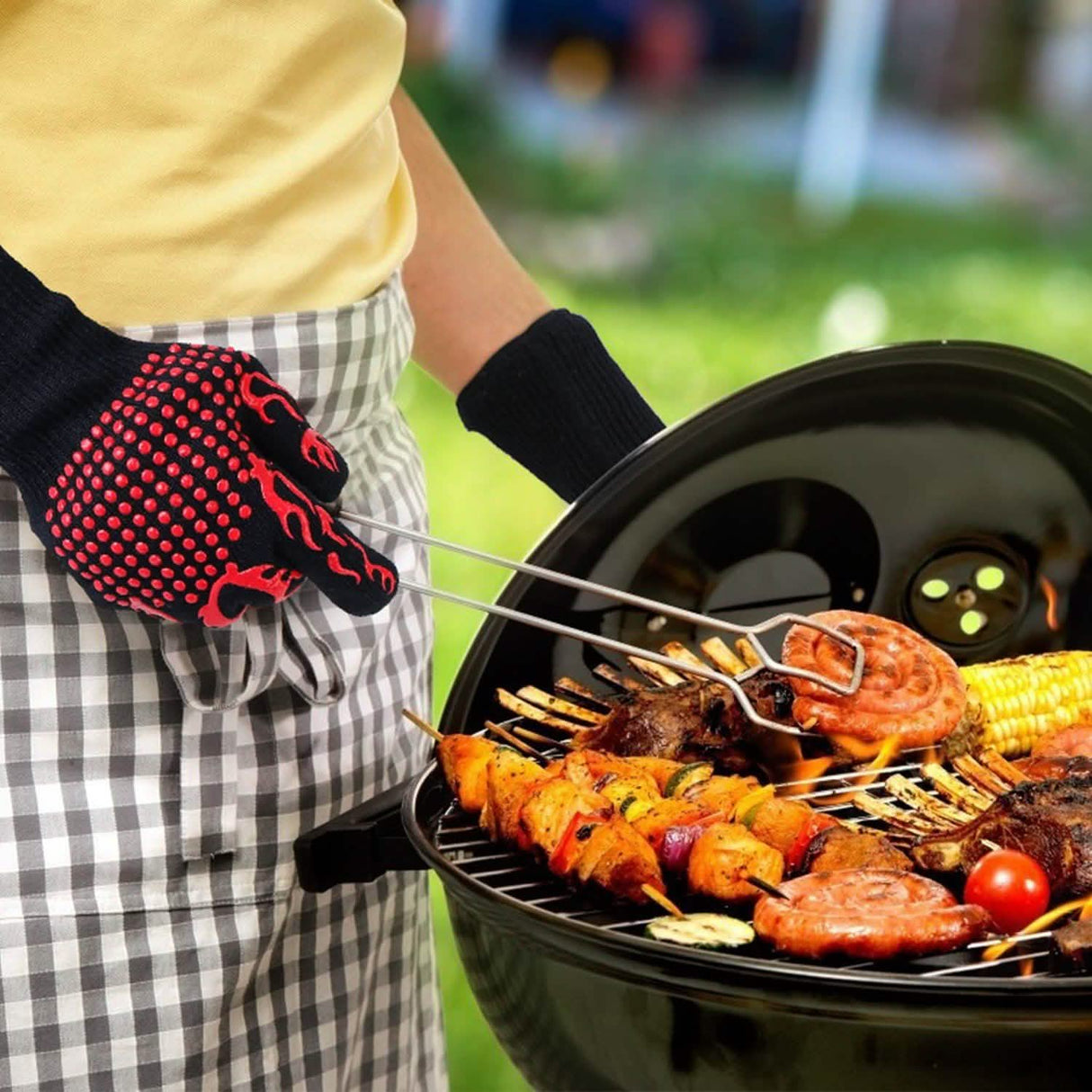 BBQ Gloves 1472°F Heat Resistant Grill Gloves Anti-slip