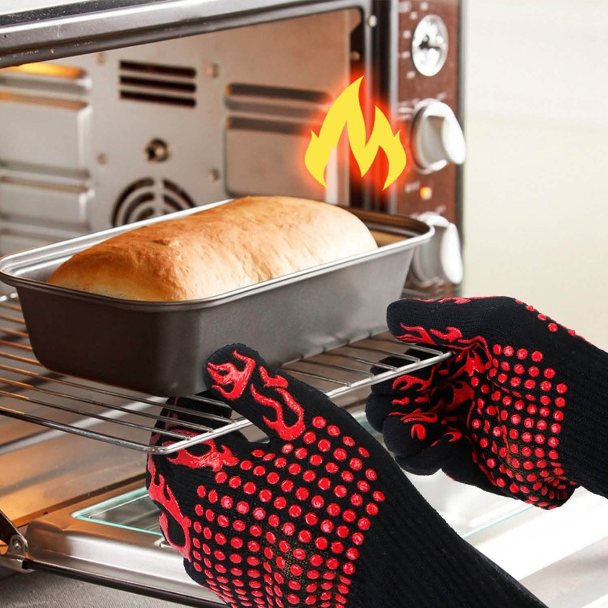 BBQ Gloves 1472°F Heat Resistant Grill Gloves Anti-slip