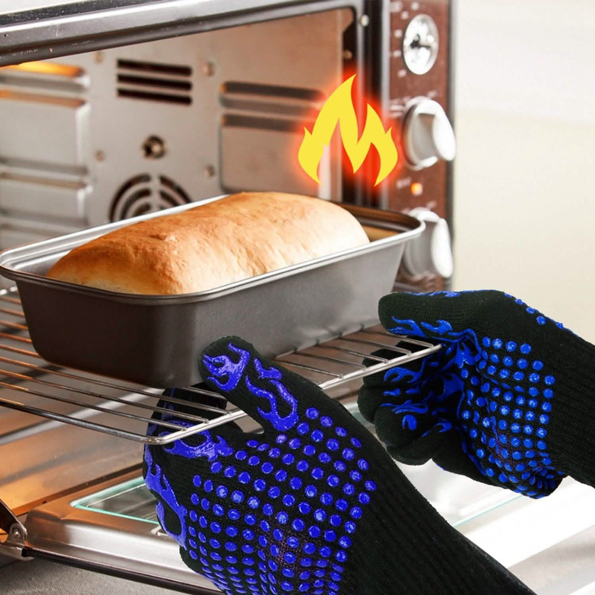BBQ Gloves 1472°F Heat Resistant Grill Gloves Anti-slip