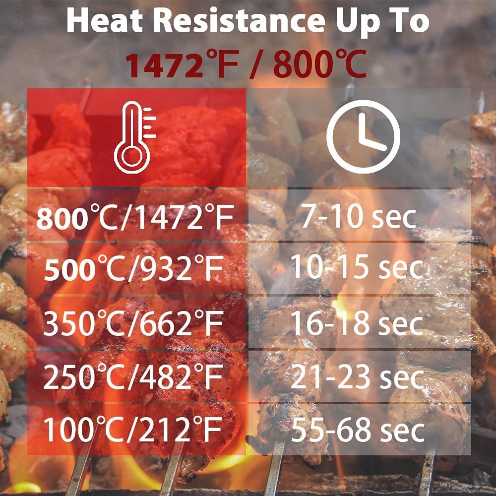 BBQ Gloves Silicone Heat-Resistant Glove Kitchen Microwave Oven Mitts 500 800 Degree Fireproof And Non-Slip Barbecue Gloves Kitchen Gloves Long Wrist Protect Non-Slip Silicone for Barbecue Cooking