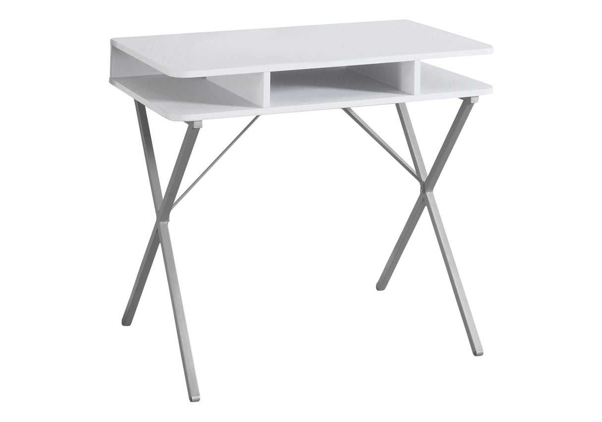 Computer Desk For Home Office, Laptop, Storage Shelves, Modern Convenient Design - White by Couch.com