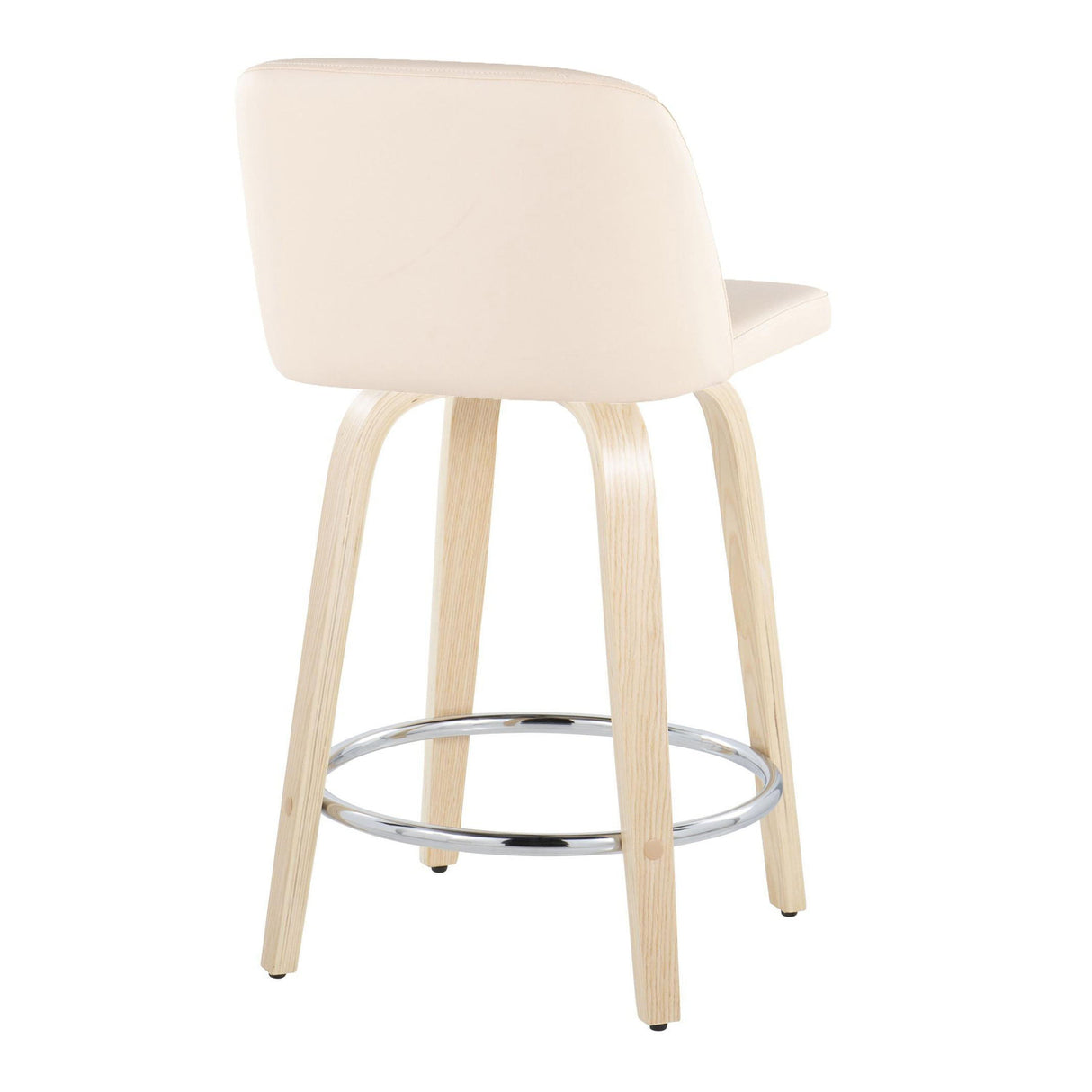 Toriano - Contemporary Fixed Height Counter Stool & Swivel And Round Footrest (Set of 2) by Couch.com