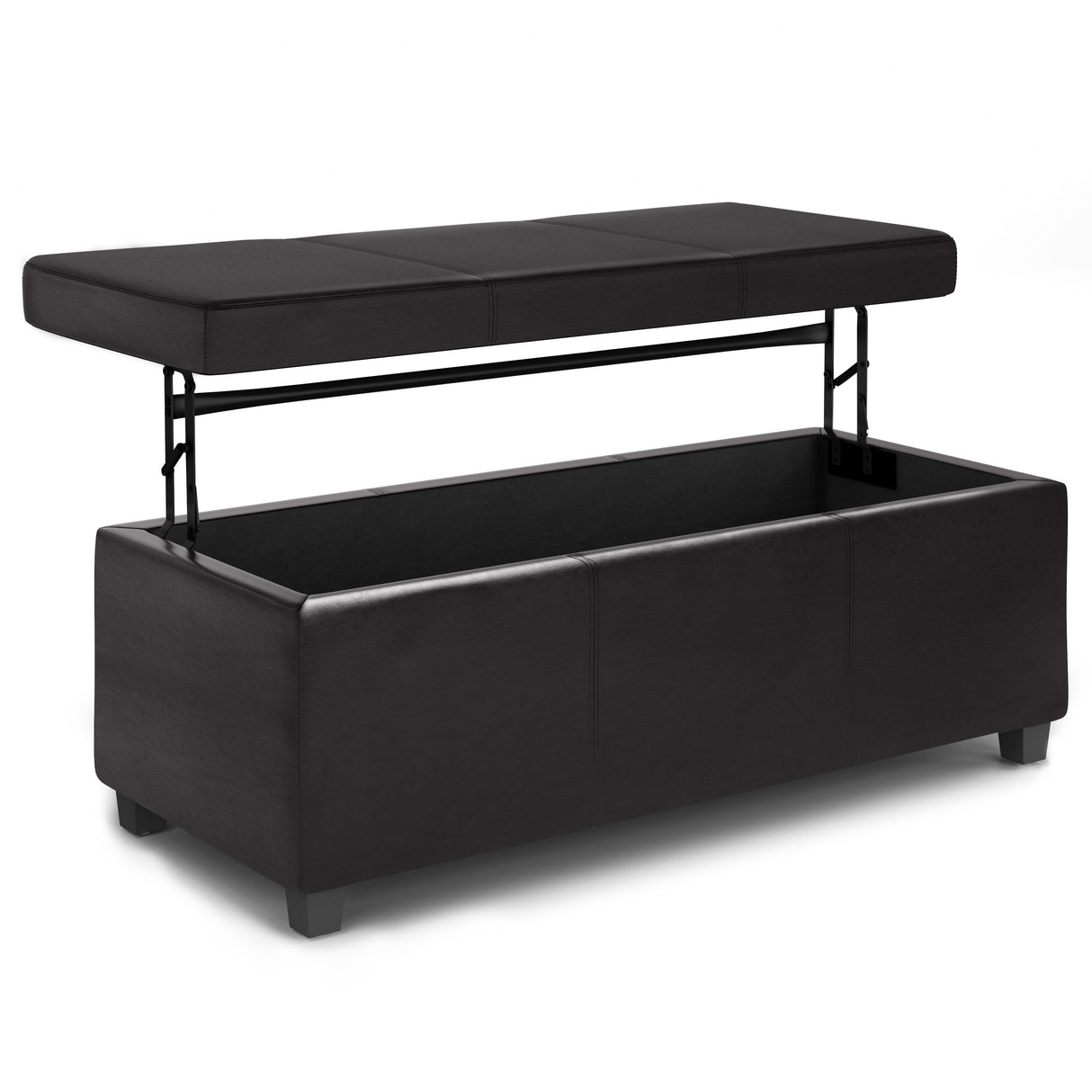 Avalon - Lift Top Rectangular Storage Ottoman - Tanners Brown by Couch.com