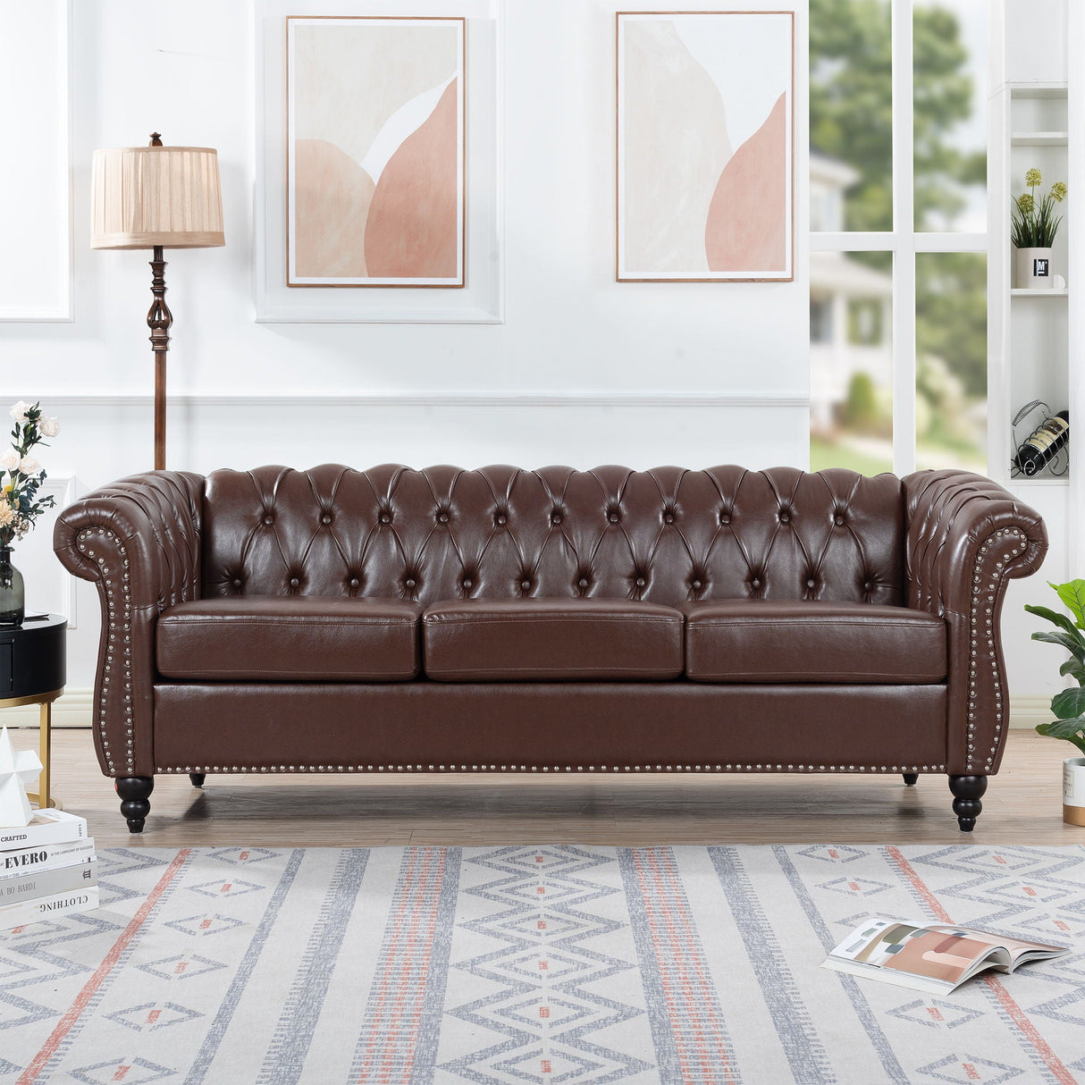 Rolled Arm Chesterfield 3 Seater Sofa by Couch.com