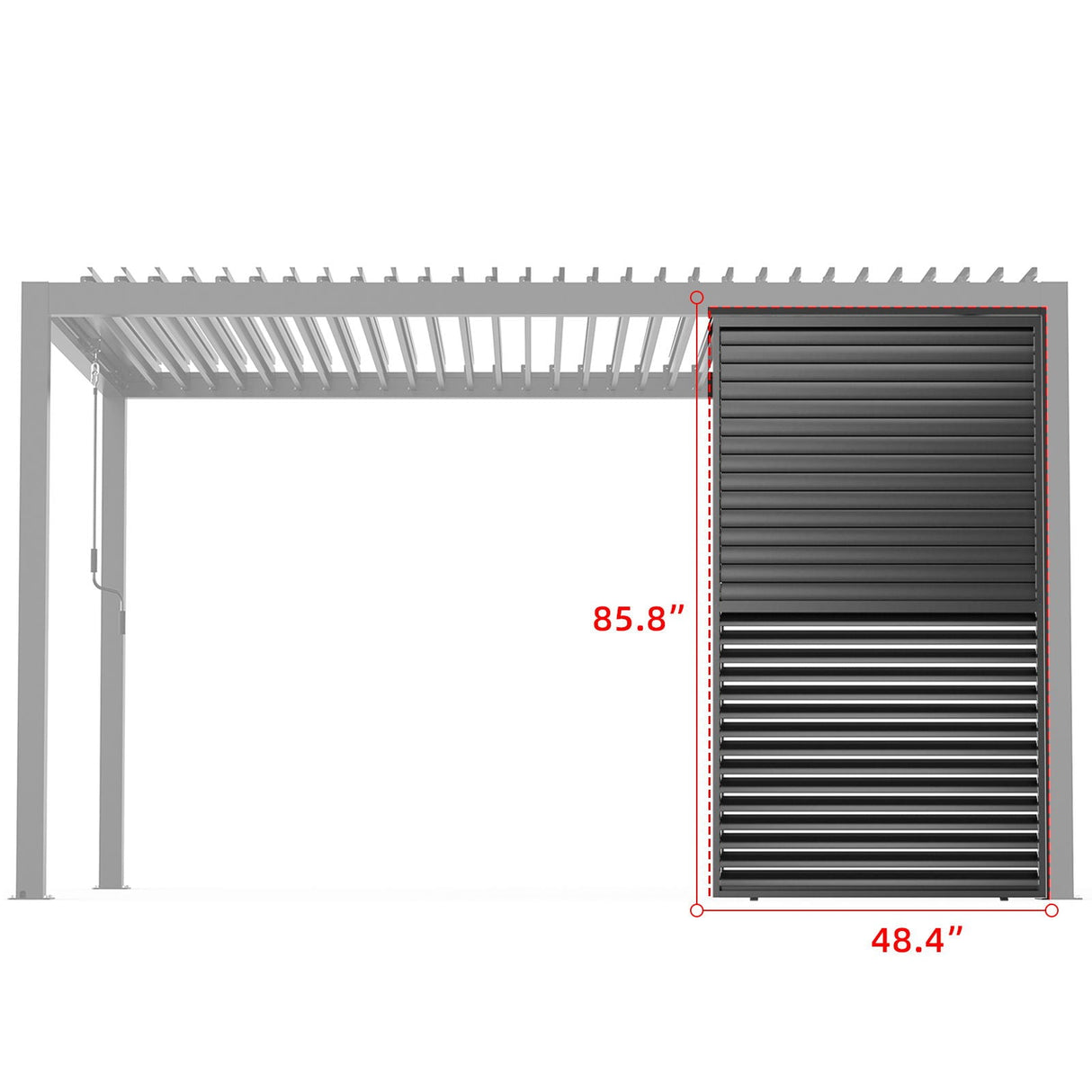Louver Grille 1 / 3 13Ft Frame & Louvers - Black by Couch.com