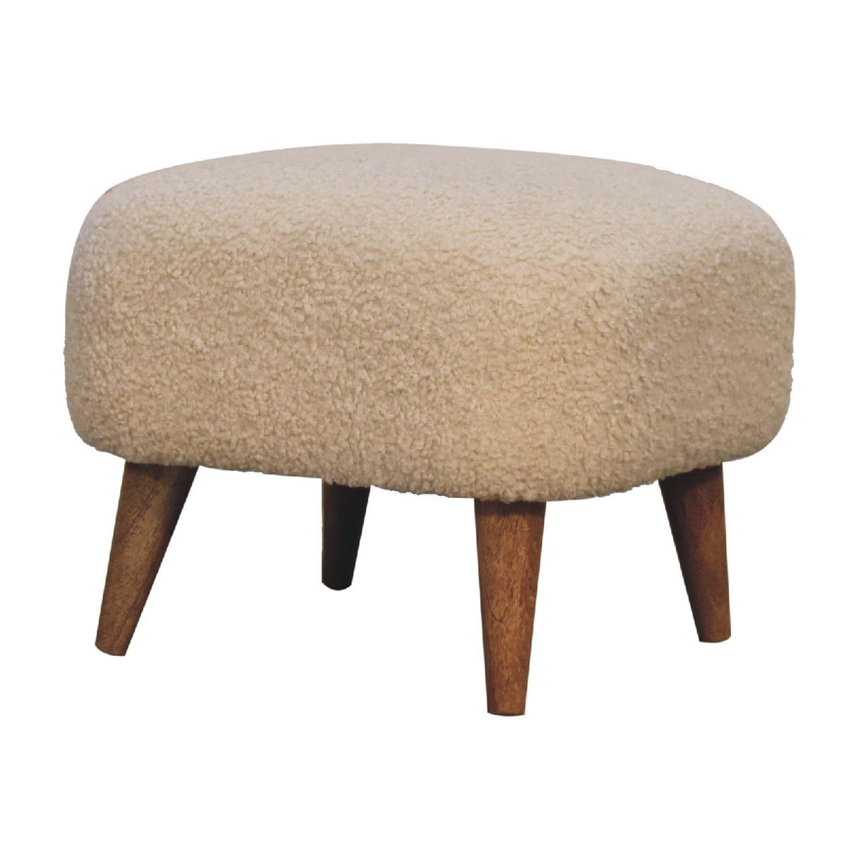 Boucle Square Footstool - Cream by Couch.com