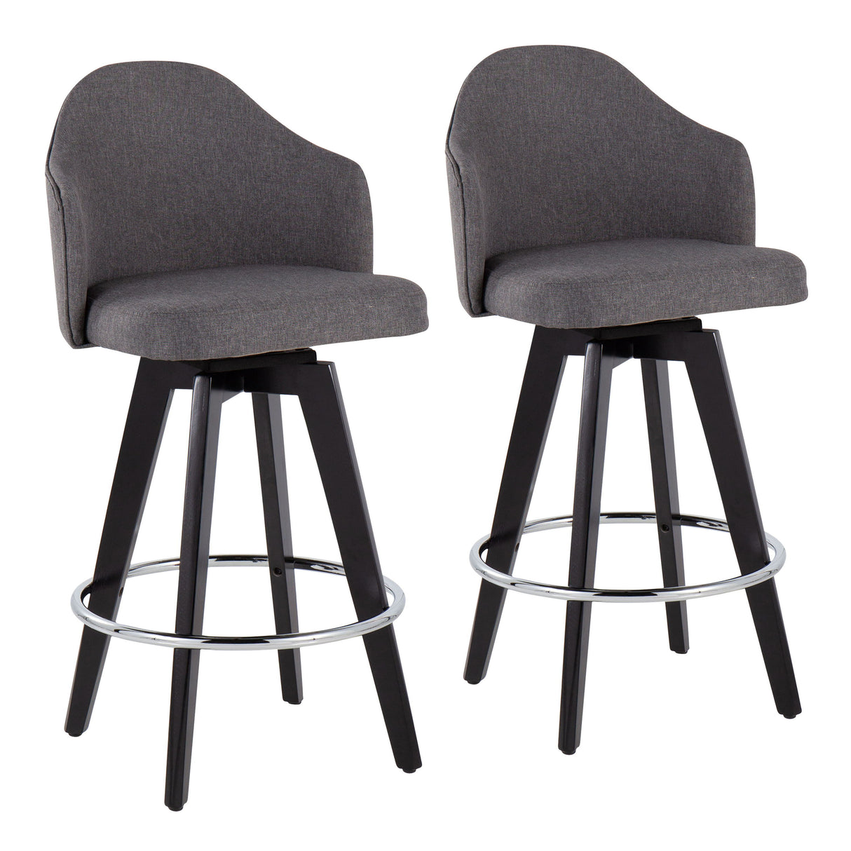 Ahoy - Contemporary Fixed Height Counter Stool With Round Footrest (Set of 2) by Couch.com