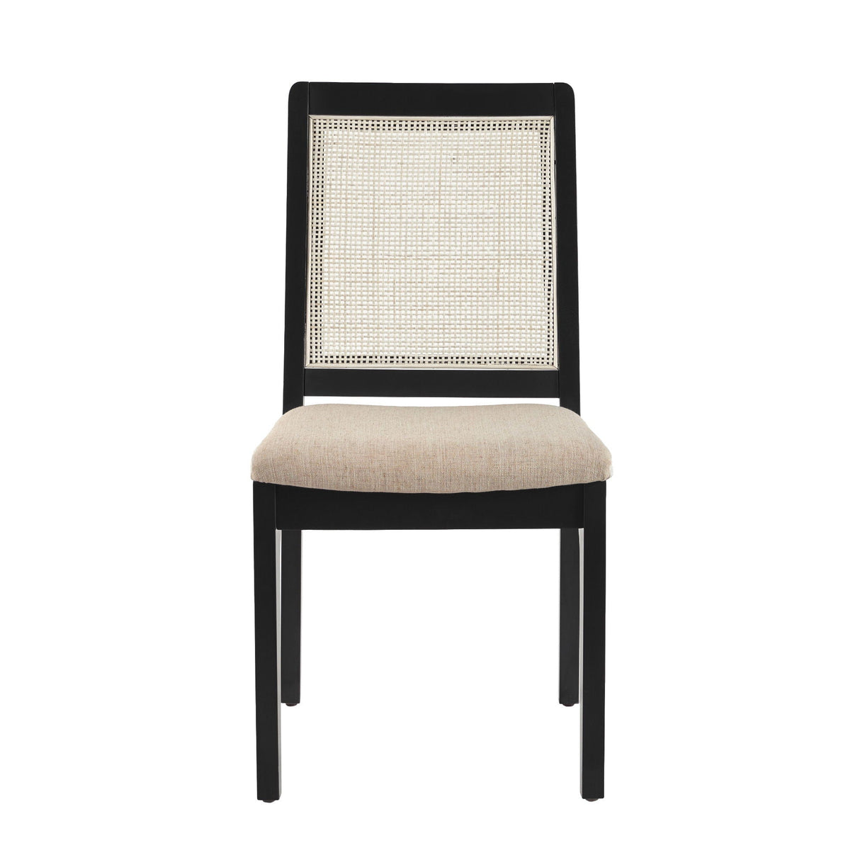 Modern Solid Wood Dining Chair With Rattan Inset Back (Set of 2) by Couch.com