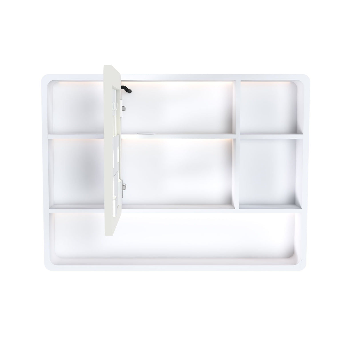 Aluminium Medicine Cabinet Mirror With 3 Colors LED Light And Defogging Function - White by Couch.com