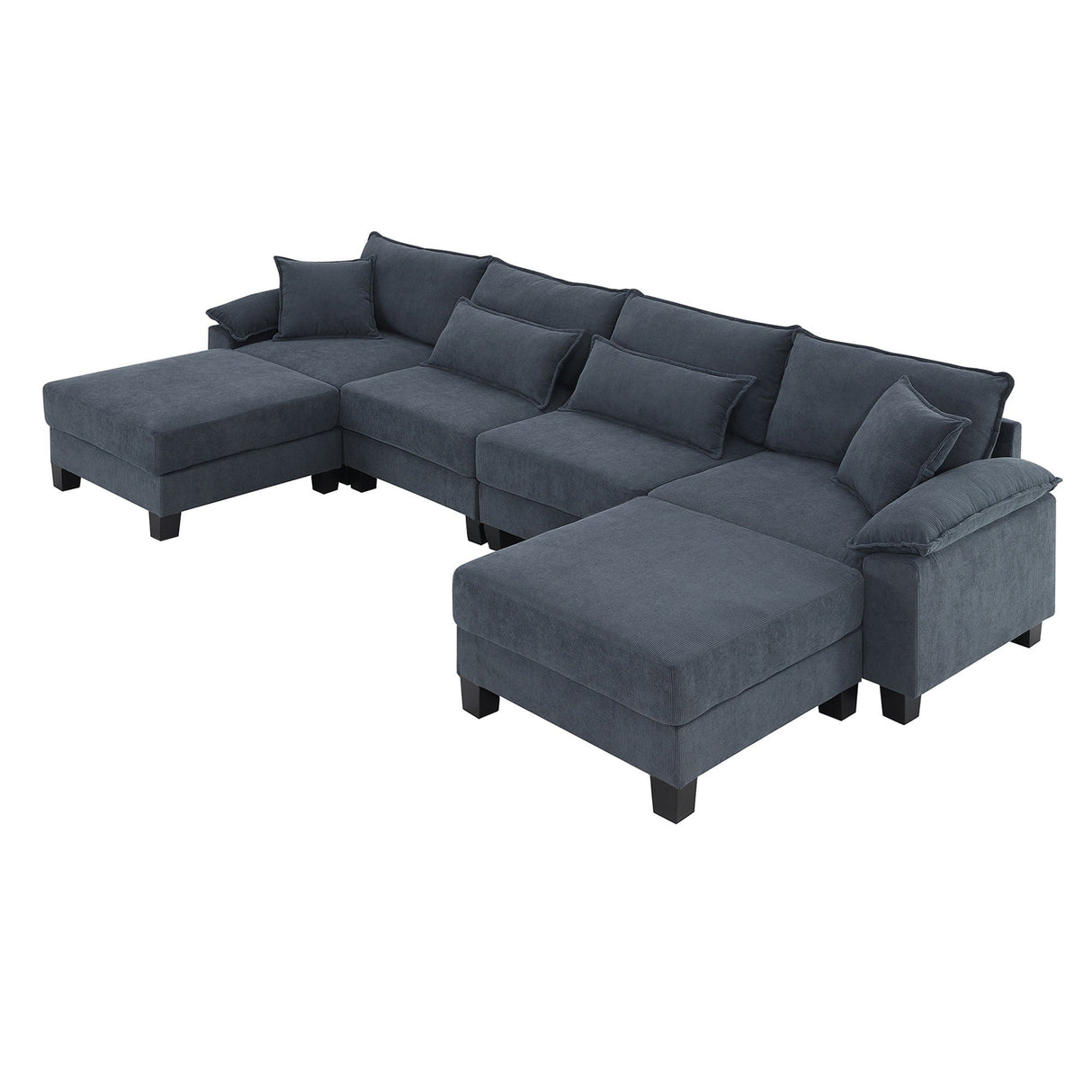 Wide Seat Modular Sectional Bed Sleeper Couch Set With Armrest Pillow 6 Seat, Free Combination Sofa With Ottomans Oversized by Couch.com
