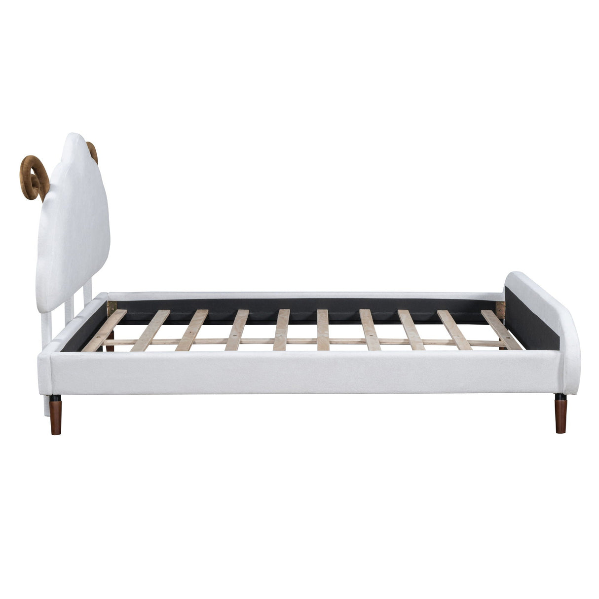 Upholstered Platform Bed With Sheep Shaped Headboard by Couch.com