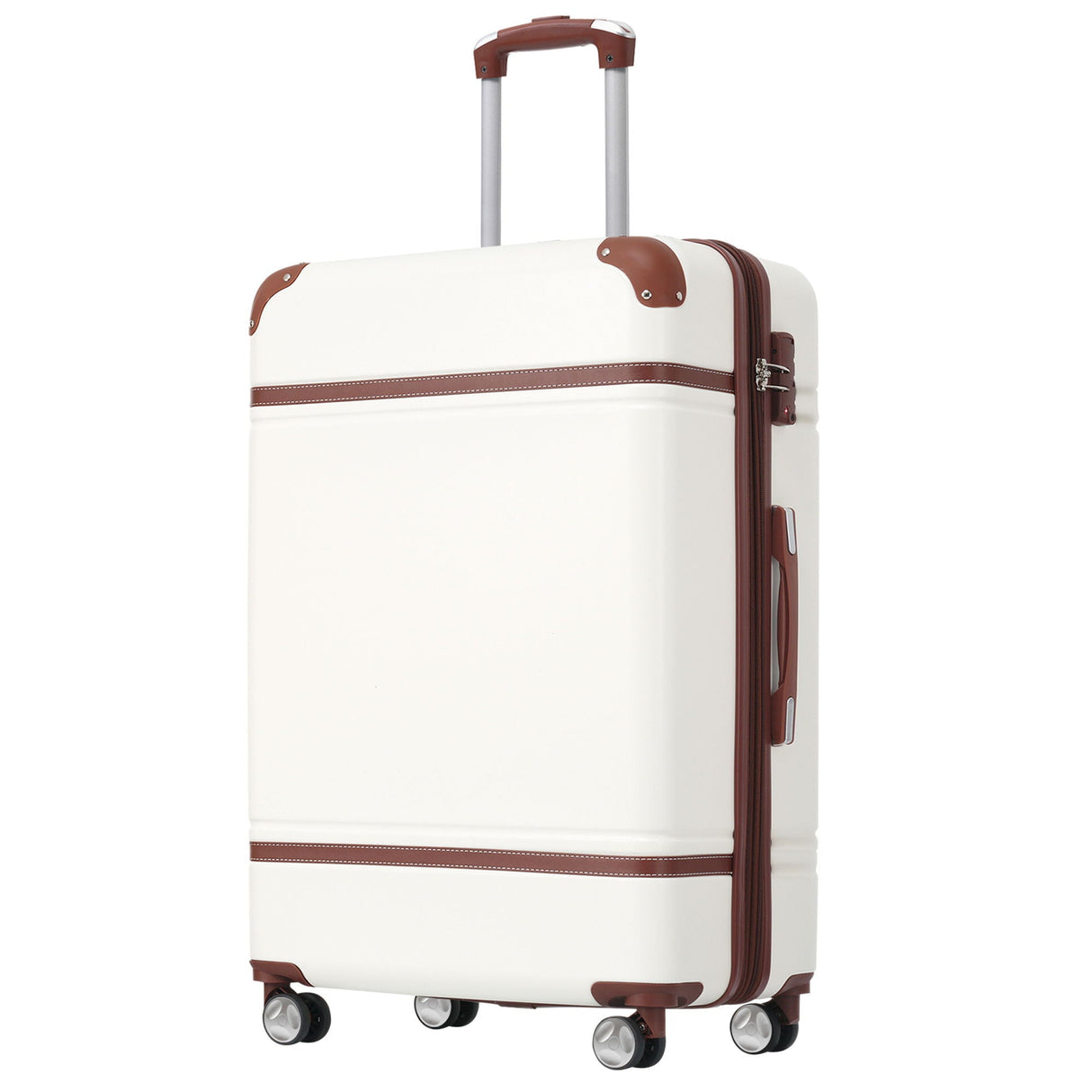 Hardshell Luggage With Tsa Lock, 24" Expandable Lightweight Suitcase With Spinner Wheels, Single Vintage Luggage by Couch.com