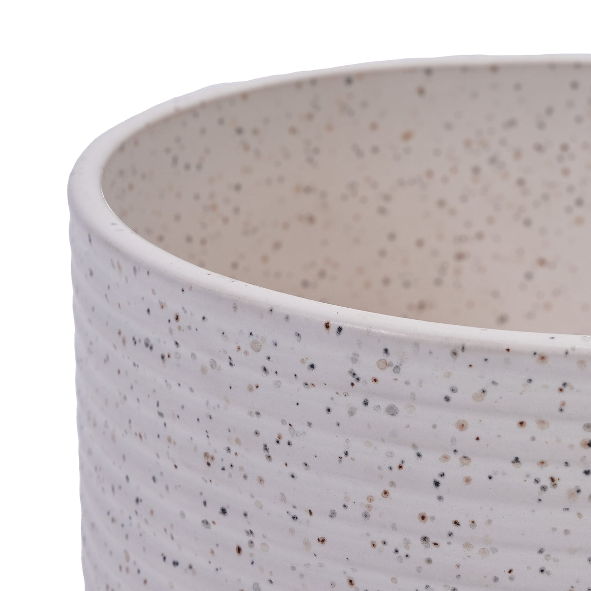 2 Pieces Ceramic Flowerpot Set, Milk White